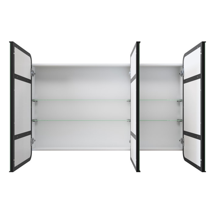 Glass Warehouse Three Door Steel Frame Square Shape Medicine & Reviews Wayfair